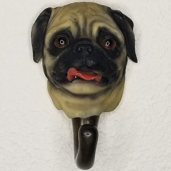 Pug Face Wall Hook 3D Realistic Dog Leash Holder Resin‎ Dog Key Decorativ… - Picture 6 of 6